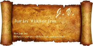 Jurin Viktorina névjegykártya